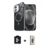 MARSİLYAN™- iPhone 11 Kılıf Kıvılcım Form Prime - Siyah Bilvis 3D Cam Ekran Koruyucu + PVD Metal Kamera Lens - MI