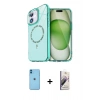 MARSİLYAN™- iPhone 11 Kılıf Kıvılcım Form Prime - Siyah Bilvis 3D Mat Cam Ekran Koruyucu + Neon Fosforlu Kamera Lens - MI
