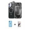 MARSİLYAN™- iPhone 11 Kılıf Kıvılcım Form Prime - Siyah Bilvis 3D Mat Cam Ekran Koruyucu + Neon Fosforlu Kamera Lens - MI
