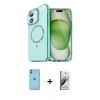 MARSİLYAN™- iPhone 11 Kılıf Kıvılcım Form Prime - Siyah Bilvis 3D Mat Cam Ekran Koruyucu + Neon Fosforlu Kamera Lens - YL