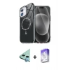 MARSİLYAN™- iPhone 11 Kılıf Kıvılcım Form Prime - Siyah Bilvis 5in1 3D Magic Cam Ekran Koruyucu + Mavi Raze Metal Kamera Lens