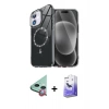 MARSİLYAN™- iPhone 11 Kılıf Kıvılcım Form Prime - Siyah Bilvis 5in1 5D Magic Hayalet Cam Ekran Koruyucu + Raze Metal Kamera Lens - KI