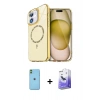 MARSİLYAN™- iPhone 11 Kılıf Kıvılcım Form Prime - Siyah Bilvis 5in1 5D Magic Hayalet Cam Ekran Koruyucu + Neon Fosforlu Kamera Lens - YL