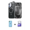 MARSİLYAN™- iPhone 11 Kılıf Kıvılcım Form Prime - Siyah Bilvis 5in1 5D Magic Hayalet Cam Ekran Koruyucu + Yeşil Neon Fosforlu Kamera Lens