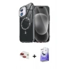MARSİLYAN™- iPhone 11 Kılıf Kıvılcım Form Prime - Siyah Bilvis 5in1 5D Magic Hayalet Cam Ekran Koruyucu + Pers Alüminyum Kamera Lens - KI