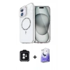 MARSİLYAN™- iPhone 11 Kılıf Kıvılcım Form Prime - Siyah Bilvis 5in1 5D Magic Hayalet Cam Ekran Koruyucu + PVD Metal Kamera Lens - YL