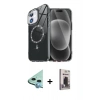 MARSİLYAN™- iPhone 11 Kılıf Kıvılcım Form Prime - Siyah Bilvis Hayalet Cam Ekran Koruyucu + Raze Metal Kamera Lens - MI