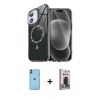 MARSİLYAN™- iPhone 11 Kılıf Kıvılcım Form Prime - Siyah Bilvis Hayalet Cam Ekran Koruyucu + Neon Fosforlu Kamera Lens - TU