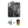 MARSİLYAN™- iPhone 11 Kılıf Kıvılcım Form Prime - Siyah Buffer Cam Ekran Koruyucu + Raze Metal Kamera Lens - KI