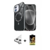 MARSİLYAN™- iPhone 11 Kılıf Kıvılcım Form Prime - Siyah Buffer Cam Ekran Koruyucu + Raze Metal Kamera Lens - GS