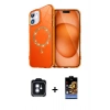MARSİLYAN™- iPhone 11 Kılıf Kıvılcım Form Prime - Siyah Buffer Hayalet Cam Ekran Koruyucu + PVD Metal Kamera Lens - MI