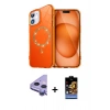 MARSİLYAN™- iPhone 11 Kılıf Kıvılcım Form Prime - Siyah Buffer Hayalet Cam Ekran Koruyucu + Mor Raze Metal Kamera Lens