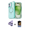 MARSİLYAN™- iPhone 11 Kılıf Kıvılcım Form Prime - Siyah Buffer Hayalet Cam Ekran Koruyucu + Mor Raze Metal Kamera Lens