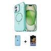 MARSİLYAN™- iPhone 11 Kılıf Kıvılcım Form Prime - Siyah Buffer Hayalet Cam Ekran Koruyucu + Neon Fosforlu Kamera Lens - YL