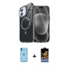 MARSİLYAN™- iPhone 11 Kılıf Kıvılcım Form Prime - Siyah Buffer Hayalet Cam Ekran Koruyucu + Neon Fosforlu Kamera Lens - MI