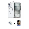 MARSİLYAN™- iPhone 11 Kılıf Kıvılcım Form Prime - Siyah Buffer Hayalet Cam Ekran Koruyucu + Pers Alüminyum Kamera Lens - LT