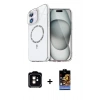 MARSİLYAN™- iPhone 11 Kılıf Kıvılcım Form Prime - Siyah Buffer Hayalet Cam Ekran Koruyucu + PVD Metal Kamera Lens - TU
