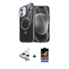 MARSİLYAN™- iPhone 11 Kılıf Kıvılcım Form Prime - Siyah Buffer Hayalet Cam Ekran Koruyucu + Raze Metal Kamera Lens - GS