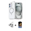 MARSİLYAN™- iPhone 11 Kılıf Kıvılcım Form Prime - Siyah Buffer Hayalet Cam Ekran Koruyucu + Raze Metal Kamera Lens - GS