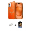 MARSİLYAN™- iPhone 11 Kılıf Kıvılcım Form Prime - Siyah Buffer Hayalet Cam Ekran Koruyucu + Renkli Kamera Lens Koruma Cam - YL
