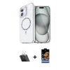 MARSİLYAN™- iPhone 11 Kılıf Kıvılcım Form Prime - Siyah Buffer Hayalet Cam Ekran Koruyucu + Şeffaf Kamera Lens Koruma Cam