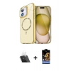 MARSİLYAN™- iPhone 11 Kılıf Kıvılcım Form Prime - Siyah Buffer Hayalet Cam Ekran Koruyucu + Şeffaf Kamera Lens Koruma Cam
