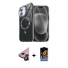 MARSİLYAN™- iPhone 11 Kılıf Kıvılcım Form Prime - Siyah Buffer Hayalet Cam Ekran Koruyucu + Raze Metal Kamera Lens - SH