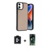 MARSİLYAN™- iPhone 11 Kılıf Kıvılcım Işık Serisi - Şeffaf 360 Full Body Arka Koruyucu + PVD Metal Kamera Lens - MI