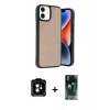 MARSİLYAN™- iPhone 11 Kılıf Kıvılcım Işık Serisi - Şeffaf 360 Full Body Arka Koruyucu + PVD Metal Kamera Lens - TU