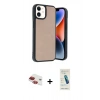 MARSİLYAN™- iPhone 11 Kılıf Kıvılcım Işık Serisi - Şeffaf Pasifik Cam Ekran Koruyucu + Pers Alüminyum Kamera Lens - KI