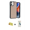 MARSİLYAN™- iPhone 11 Kılıf Kıvılcım Işık Serisi - Şeffaf Pasifik Cam Ekran Koruyucu + Rainbow Kamera Lens Koruma Cam - KI