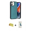MARSİLYAN™- iPhone 11 Kılıf Kıvılcım Işık Serisi - Şeffaf Pasifik Cam Ekran Koruyucu + Rainbow Kamera Lens Koruma Cam - KI