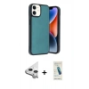 MARSİLYAN™- iPhone 11 Kılıf Kıvılcım Işık Serisi - Şeffaf Pasifik Cam Ekran Koruyucu + Raze Metal Kamera Lens - GS