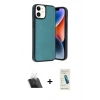 MARSİLYAN™- iPhone 11 Kılıf Kıvılcım Işık Serisi - Şeffaf Pasifik Cam Ekran Koruyucu + Kamera Lens Koruma Cam - SF