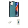 MARSİLYAN™- iPhone 11 Kılıf Kıvılcım Işık Serisi - Şeffaf Pasifik Cam Ekran Koruyucu + Renkli Kamera Lens Koruma Cam - TU