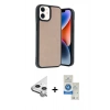MARSİLYAN™- iPhone 11 Kılıf Kıvılcım Işık Serisi - Şeffaf Royal Nano Ekran Koruyucu + Raze Metal Kamera Lens - GS