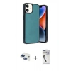 MARSİLYAN™- iPhone 11 Kılıf Kıvılcım Işık Serisi - Şeffaf Uv Polymer Nano Ekran Koruyucu + Pers Alüminyum Kamera Lens - LT