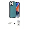 MARSİLYAN™- iPhone 11 Kılıf Kıvılcım Işık Serisi - Şeffaf Uv Polymer Nano Ekran Koruyucu + Renkli Kamera Lens Koruma Cam - YL