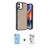 MARSİLYAN™- iPhone 11 Kılıf Kıvılcım Işık Serisi - Şeffaf Uv Polymer Nano Ekran Koruyucu + Neon Fosforlu Kamera Lens - YL