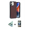 MARSİLYAN™- iPhone 11 Kılıf Kıvılcım Işık Serisi - Siyah 34D Hayalet Izgaralı Cam + Raze Metal Kamera Lens - MI