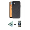 MARSİLYAN™- iPhone 11 Kılıf Kıvılcım Işık Serisi - Siyah 34D Hayalet Izgaralı Cam + Raze Metal Kamera Lens - MI