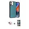 MARSİLYAN™- iPhone 11 Kılıf Kıvılcım Işık Serisi - Siyah 34D Hayalet Izgaralı Cam + Pers Alüminyum Kamera Lens - KI