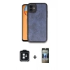 MARSİLYAN™- iPhone 11 Kılıf Kıvılcım Işık Serisi - Siyah 34D Hayalet Izgaralı Cam + PVD Metal Kamera Lens - SH