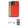 MARSİLYAN™- iPhone 11 Kılıf Kıvılcım Işık Serisi - Siyah 34D Hayalet Izgaralı Cam + Renkli Kamera Lens Koruma Cam - SI