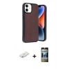 MARSİLYAN™- iPhone 11 Kılıf Kıvılcım Işık Serisi - Siyah 34D Hayalet Izgaralı Cam + Renkli Kamera Lens Koruma Cam - SI