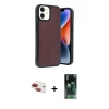 MARSİLYAN™- iPhone 11 Kılıf Kıvılcım Işık Serisi - Siyah 360 Mat Full Body Arka Koruyucu + Pers Alüminyum Kamera Lens - KI