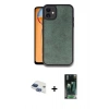 MARSİLYAN™- iPhone 11 Kılıf Kıvılcım Işık Serisi - Siyah 360 Mat Full Body Arka Koruyucu + Lacivert Pers Alüminyum Kamera Lens