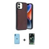 MARSİLYAN™- iPhone 11 Kılıf Kıvılcım Işık Serisi - Siyah 360 Mat Full Body Arka Koruyucu + Neon Fosforlu Kamera Lens - MI