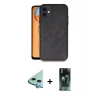 MARSİLYAN™- iPhone 11 Kılıf Kıvılcım Işık Serisi - Siyah 360 Mat Full Body Arka Koruyucu + Raze Metal Kamera Lens - MI