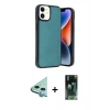MARSİLYAN™- iPhone 11 Kılıf Kıvılcım Işık Serisi - Siyah 360 Mat Full Body Arka Koruyucu + Raze Metal Kamera Lens - MI
